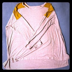 Light grey and mustard boyfriend tee